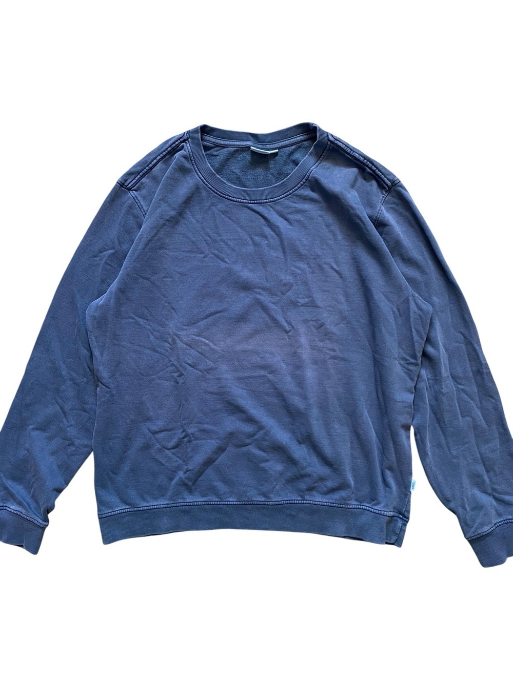 Onia Men Sweatshirt L Regular Crewneck Blue 100% Cotton French Terry Sweater